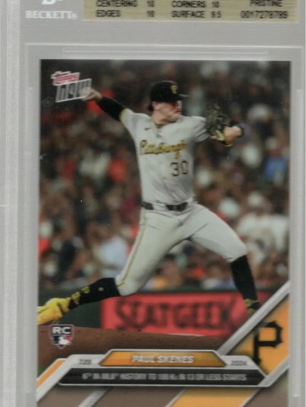 2024 Topps Now Paul Skene Baseball Trading Card BGS Pristine 10